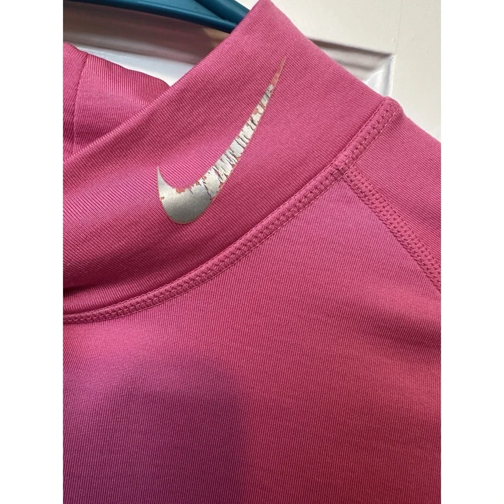 Nike Dri Fit Turtle Neck Performance Layer Pink Pro Large‎